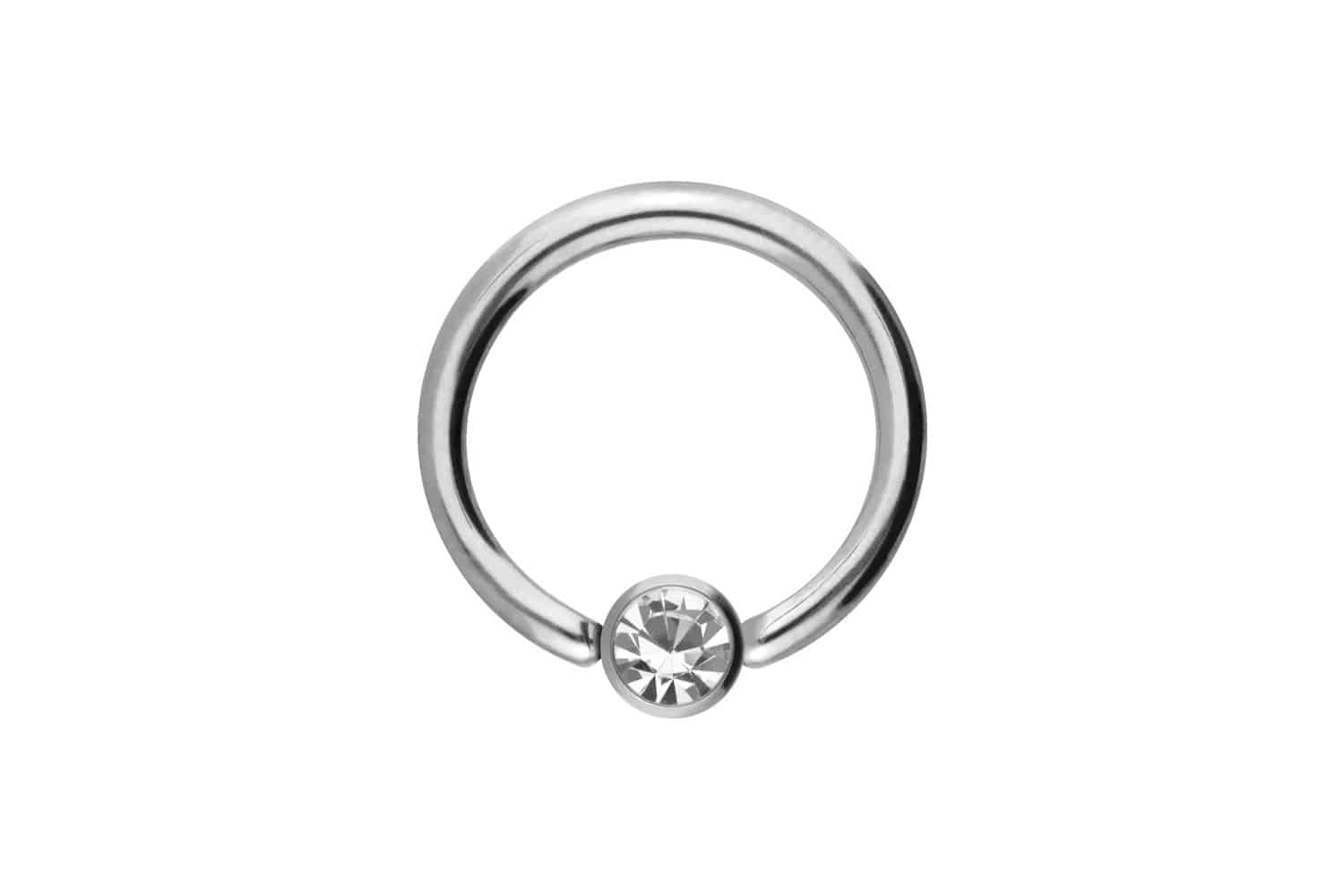 Titan Klemmkugelring Piercing DISC + KRISTALL